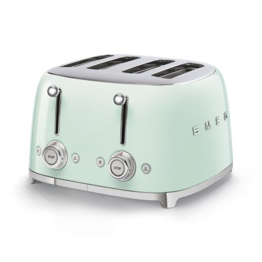 SMEG TSF03PGUK Four Slice Toaster in Pastel Green