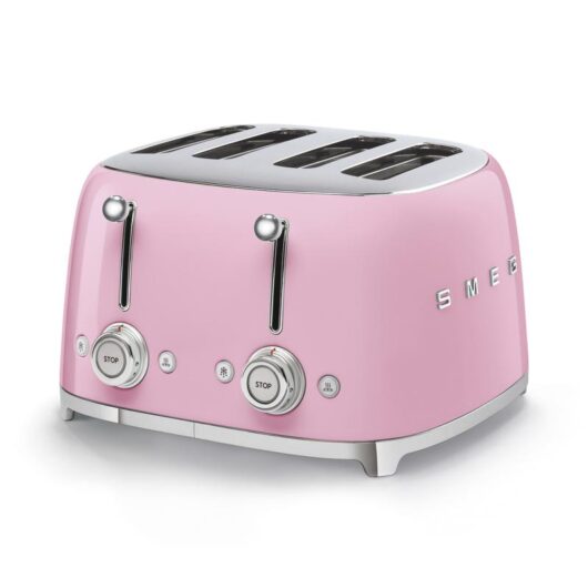 SMEG TSF03PKUK Four Slice Toaster in Pink